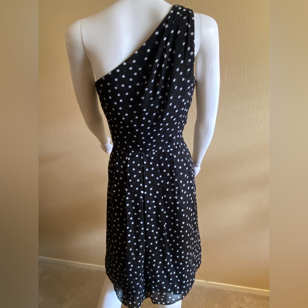 White House Black Market Polka Dot Dress Black Size 6 - Picture 2 of 5